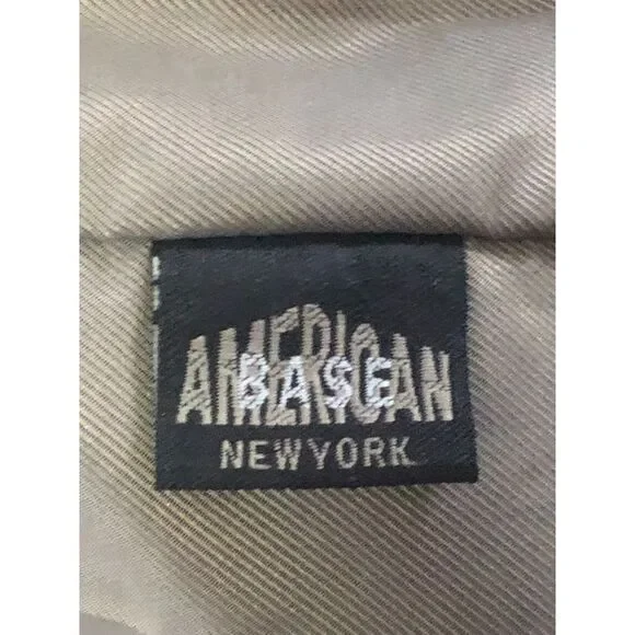 Vintage American Base New York Black Leather Jacket Classic Moto Style Zip Front